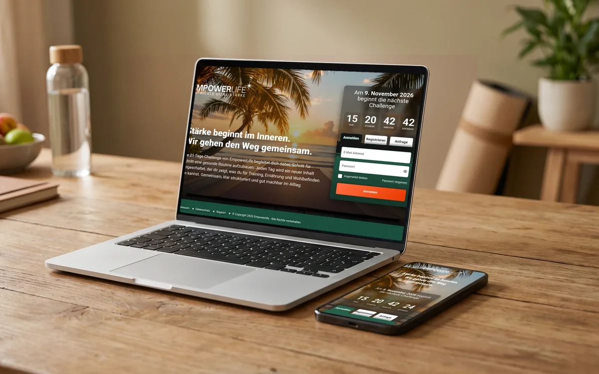 Website EmpowerLife auf Laptop und Smartphone