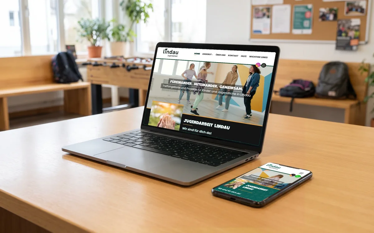 Website Jugendarbeit Lindau auf Laptop und Smartphone