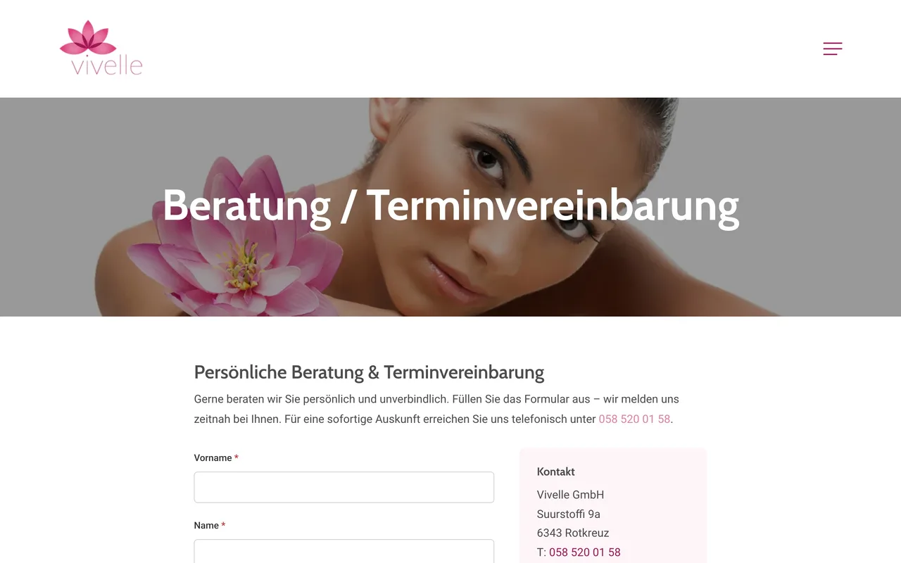 Neu programmiertes Kontaktformular mit Spam-Schutz auf vivelle.ch