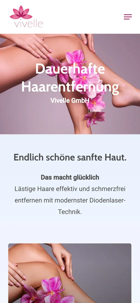 Website von Vivelle in der Mobile-Ansicht